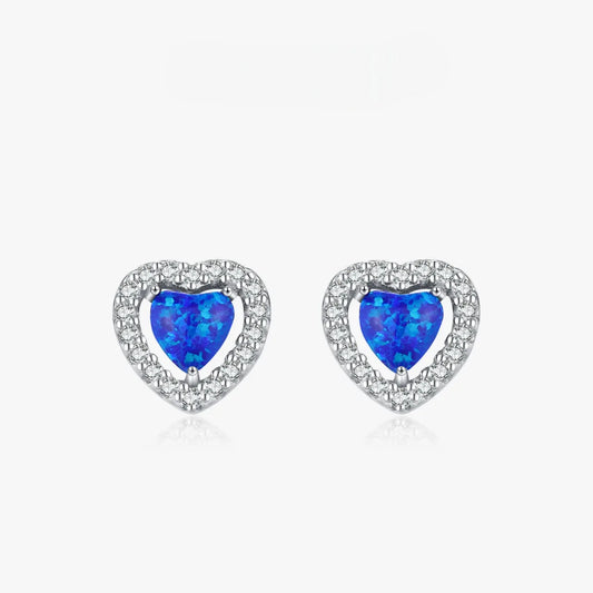 Aretes Ópalo en forma de Corazón - SusSecretos