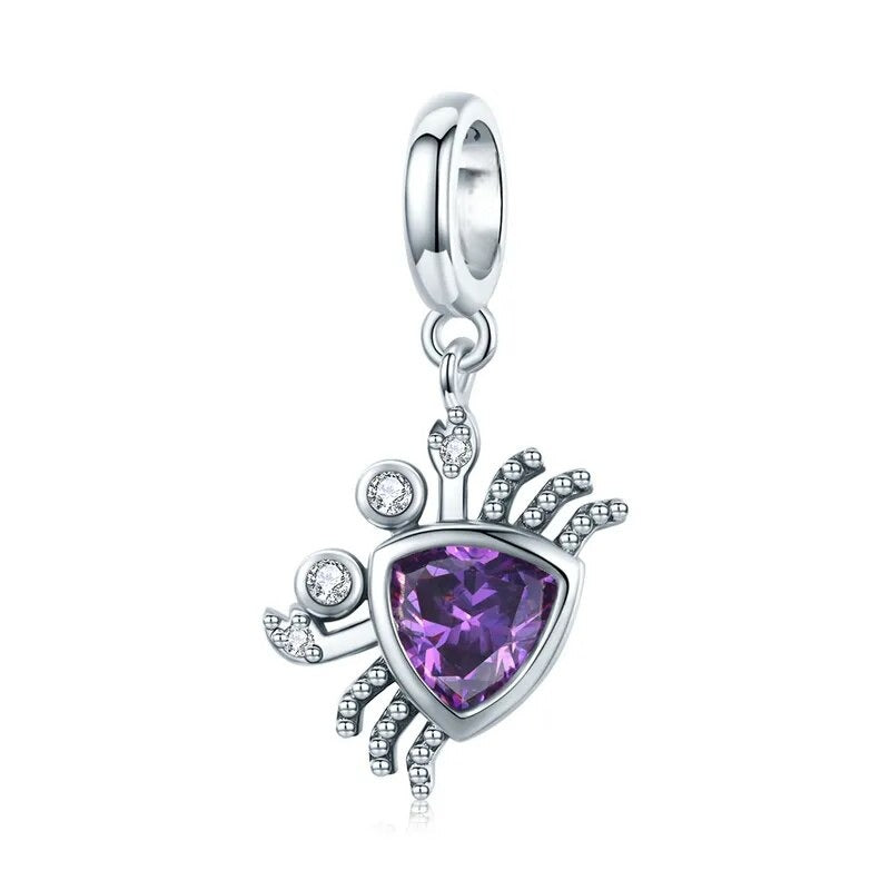 Colgante de plata con Circonita Violeta Cangrejo - Colección Encanto Violeta