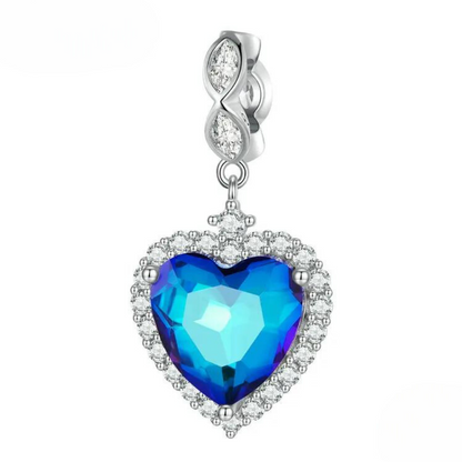 Charm Colgante Corazón de mar azul