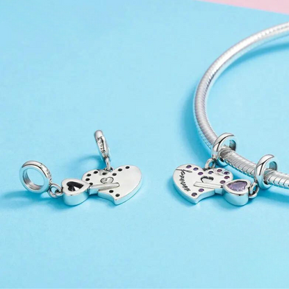 Charm colgante llave de corazón