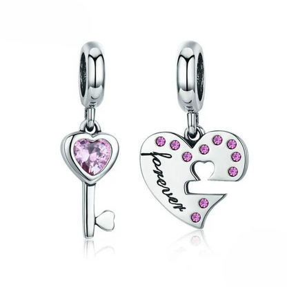 Charm colgante llave de corazón