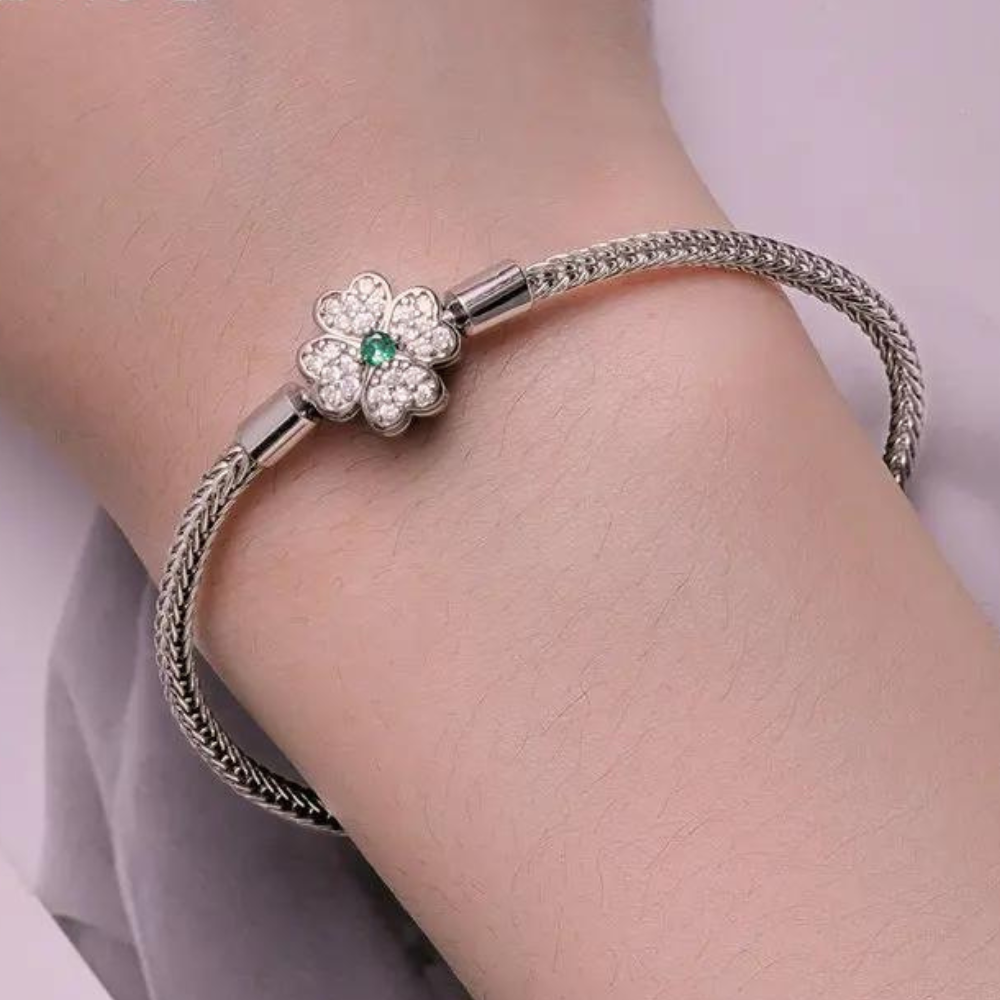 Pulsera Trébol Brillante - trébol de cuatro hojas