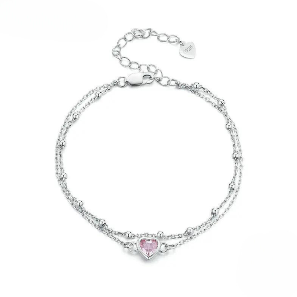 Recuerdo Rosa- Pulsera Corazón