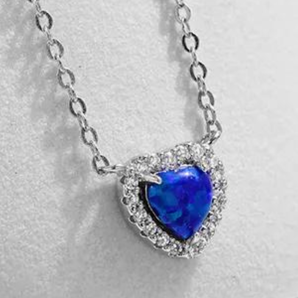 Collar de Plata Corazón Azul - SusSecretos