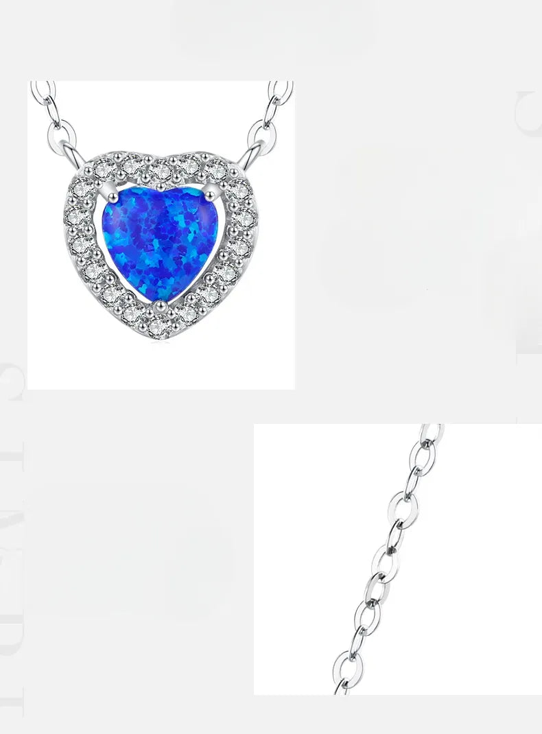 Collar de Plata Corazón Azul - SusSecretos