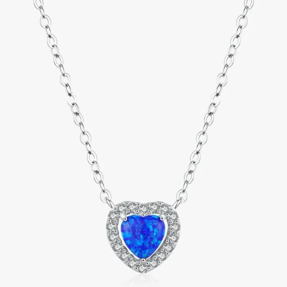 Collar de Plata Corazón Azul - SusSecretos