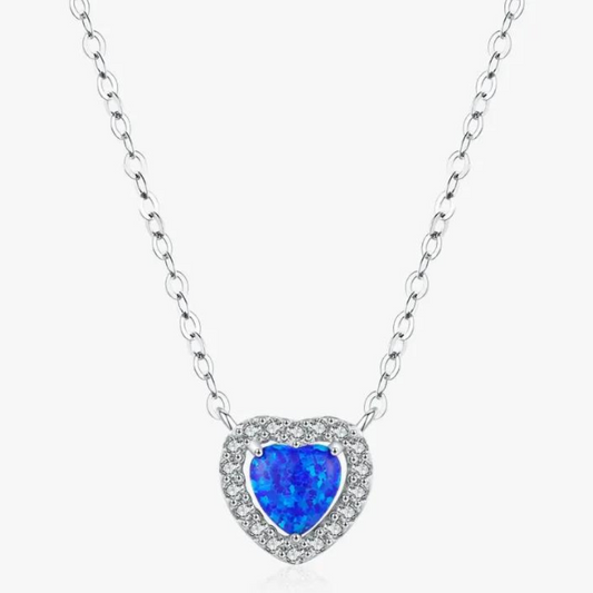 Collar de Plata Corazón Azul - SusSecretos