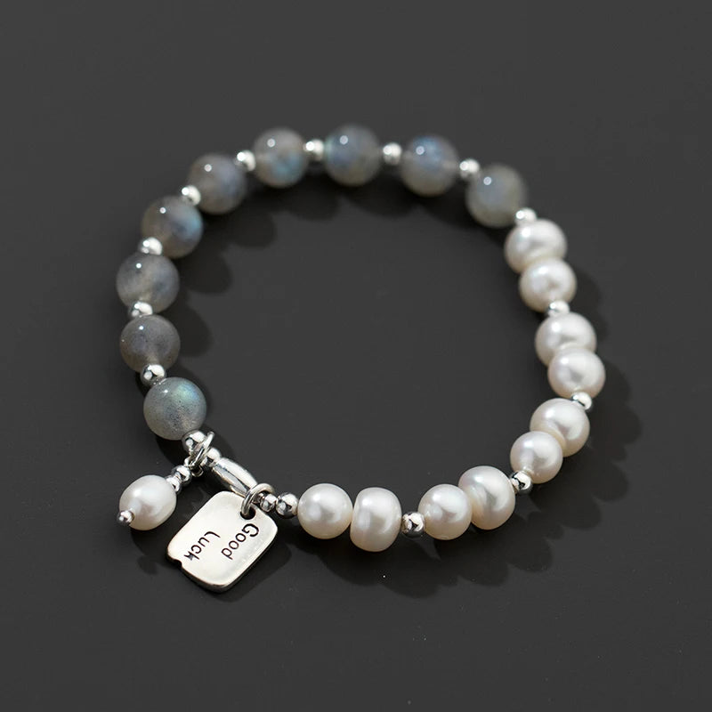 Pulsera Elegancia Piedra Lunar Perla