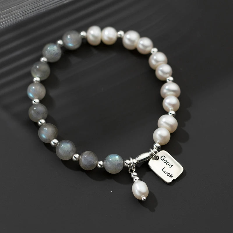 Pulsera Elegancia Piedra Lunar Perla