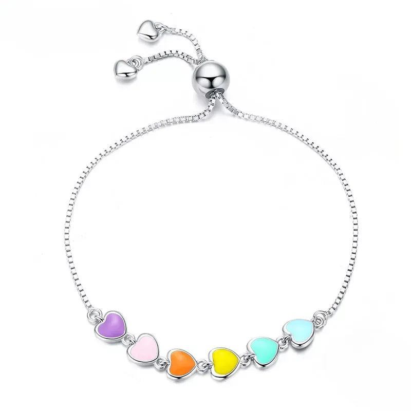 Silver Romance Sus Secretos : Pulsera Colgante Corazones