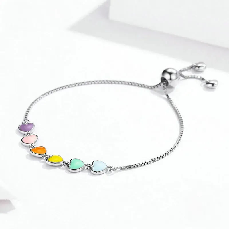 Silver Romance Sus Secretos : Pulsera Colgante Corazones